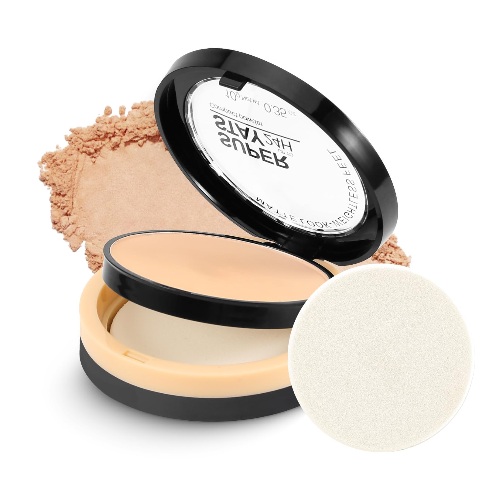 Boobeen Oil Control Face Pressed Setting Powder Compact, 24 Hour Long Lasting Translucent Setting Powder