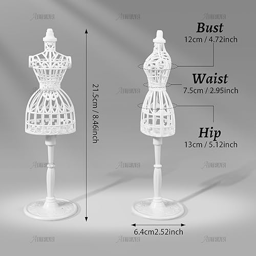 Miniatura 2 de AUEAR, Paquete de 5 formas de vestido, vestido de tela, maniquí de plástico, soporte de soporte para modelo, accesorios para vestidos