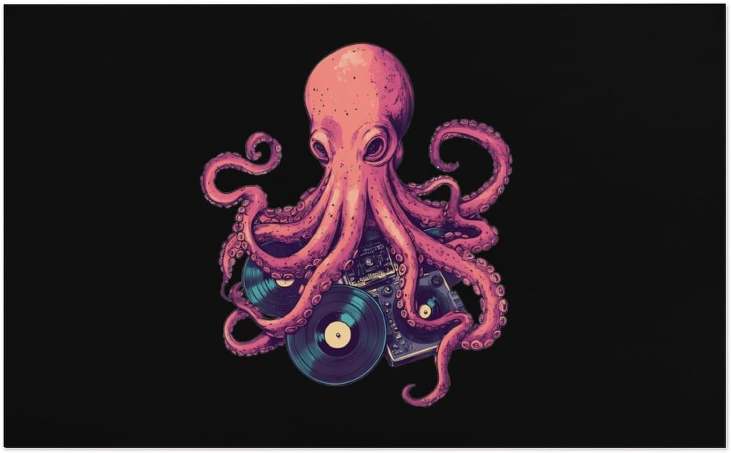 DJ Octopus Oversized Beach Towel Soft Absorbent Pool Bath Swim Towels for Adults Travel Vacation Gifts 130x80cm