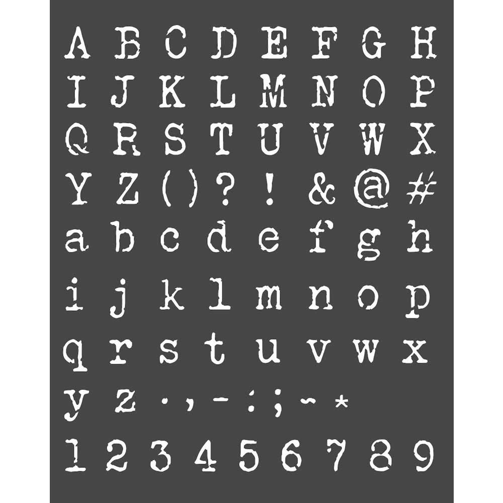 Pochoir épais Stamperia 20X25 cm alphabet et chiffres multicolore pour customisation scrapbooking