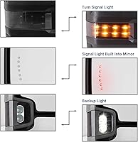 Vista 3 de HF autoparts Espejos de Remolque Compatibles con Chevy Silverado 2003-2007, GMC Sierra Espejos de Remolque, Par Eléctrico con Calefacción con Luz