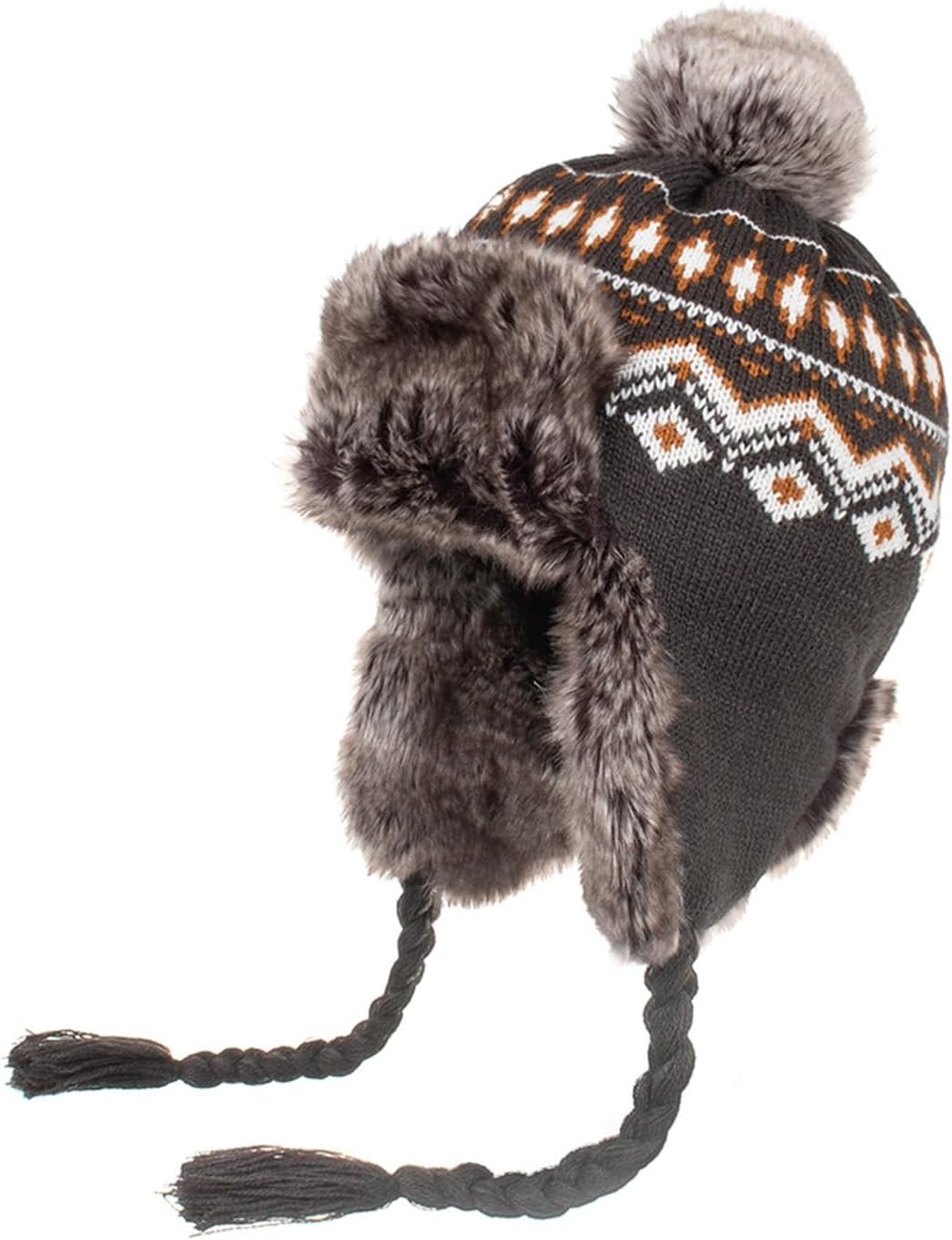 Winter Woolen Trapper Bomber Cap for Men Women Outdoor Warm Snow Earflap Hat with Fur Pompom Red Windproof Hats