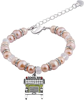 School Bus Driver Gift School Bus Driver Bracelet Bus Driver Jewelry Thank You Gifts for Bus Driver Last Day of School Gift Back to School Gift (School Bus Driver br P)