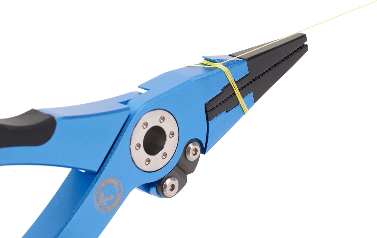 TUG FG Knot 7.5 Inch Fishing Pliers, Aluminum Saltwater Fishing Tool with Braided Line Protection, Corrosion Resistant (Blue)