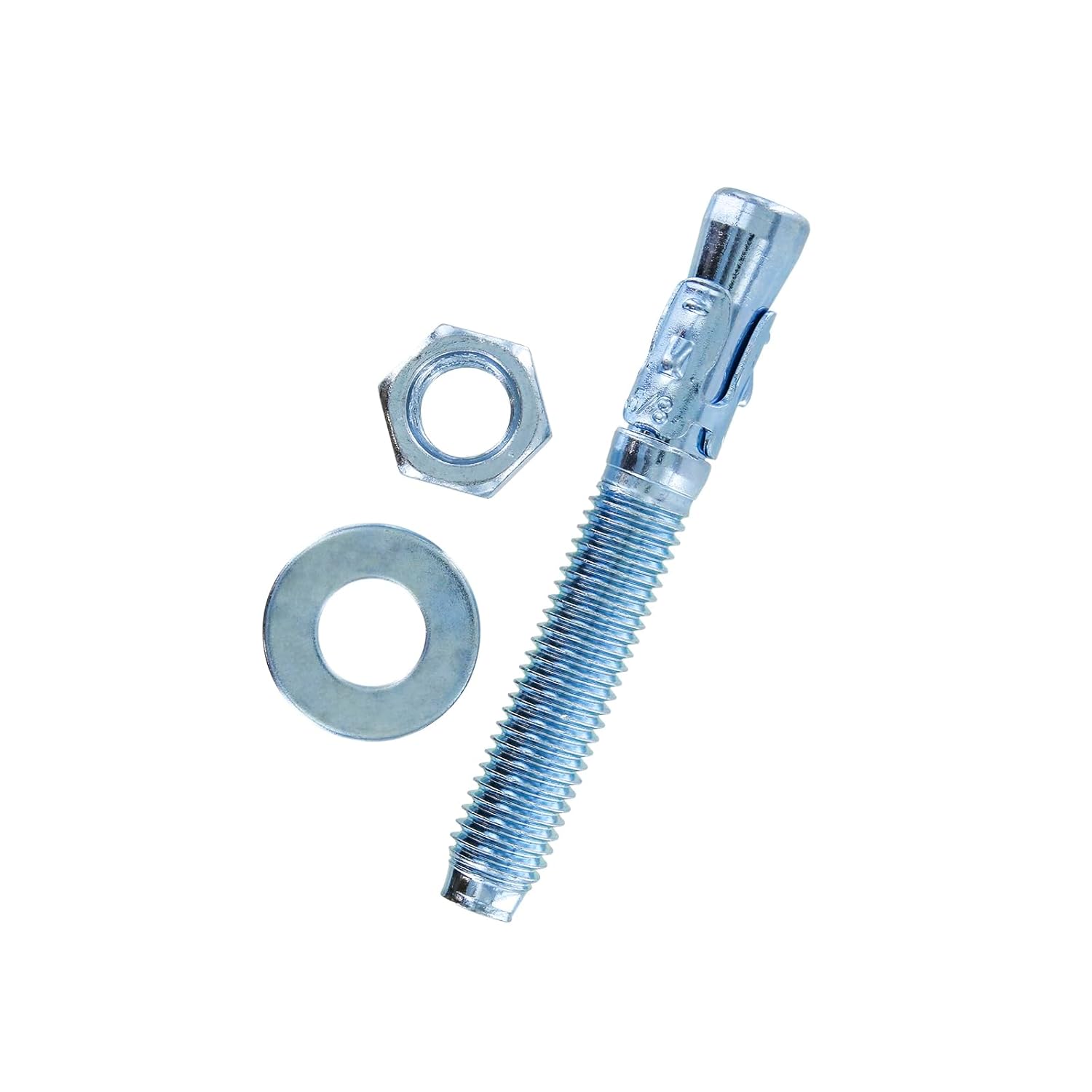 Conquest 5/8" x 4-1/2" Zinc Plated Wedge Anchors (Box of 25) – High Performance Concrete Anchors – Rust Resistant Zinc Plating for Dry Interior Environments – Heavy Duty Fastener for Concrete