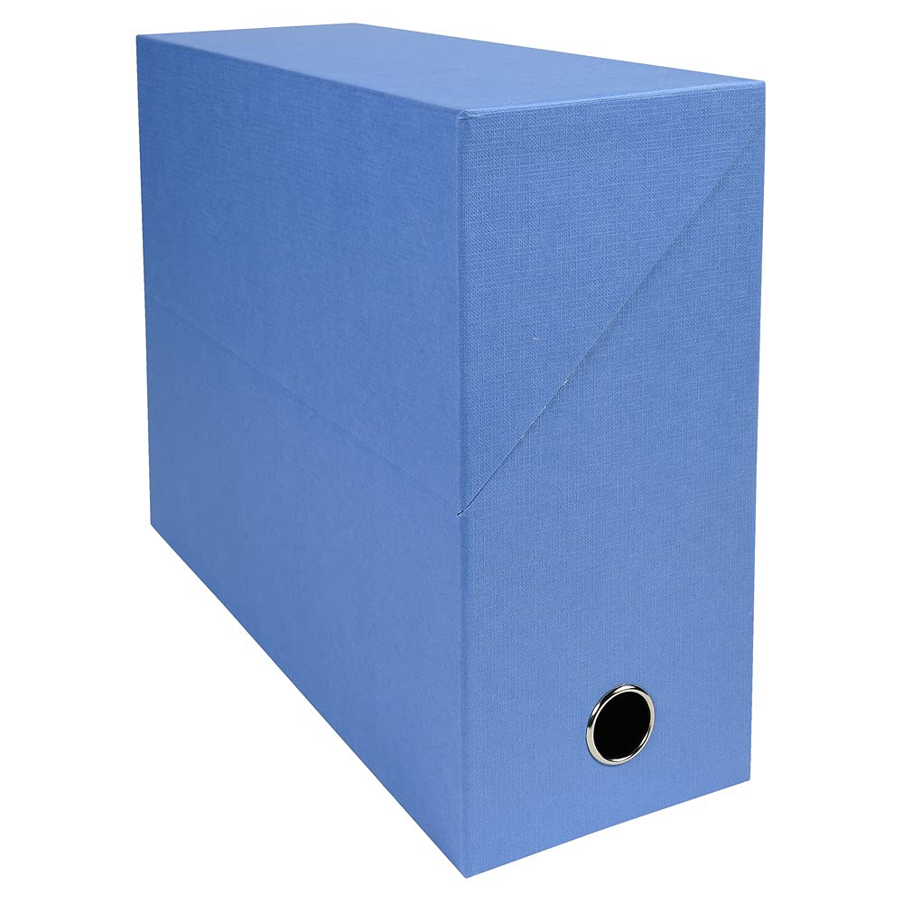 Exacompta - Ref 89420E - płócienne pudełko transferowe - rozmiar 250 x 330 mm, odpowiednie do dokumentów A4, grzbiet 120 mm, wzmocniony metalowy otwór na palec - różne kolory (5 szt.)