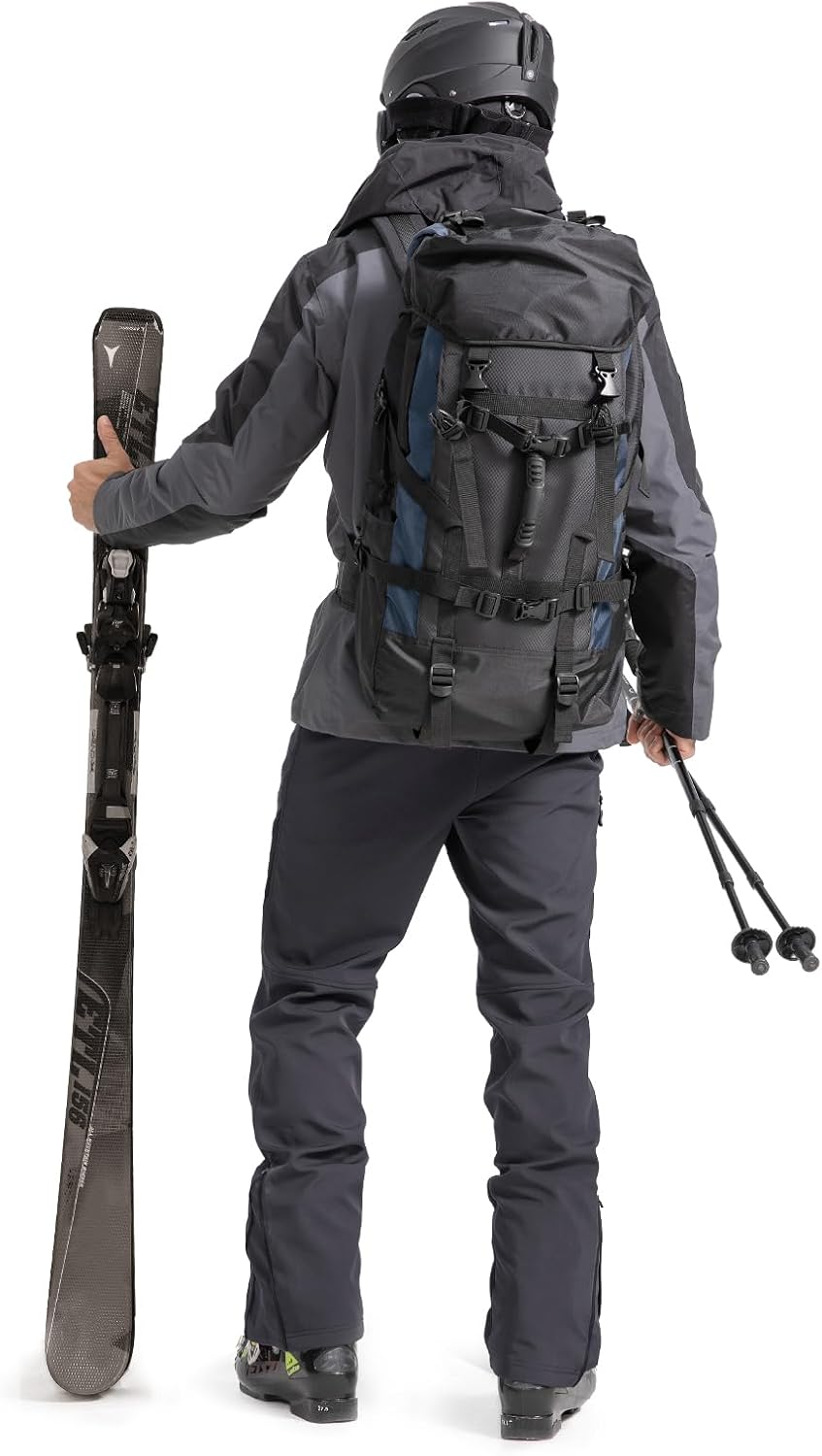 Moosehill Men's Snow Ski Pants Water Resistance Fleece Lined Softshell for Winter Outdoor with Zippered Bottom Legs - Image 6