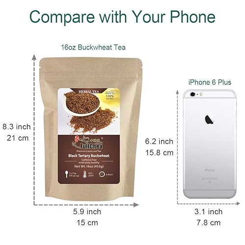 Miniatura 6 de FullChea - Té de trigo sarraceno tartario del Himalaya - Trigo sarraceno negro - Trigo sarraceno asado - Té de hierbas de hojas sueltas - Sin