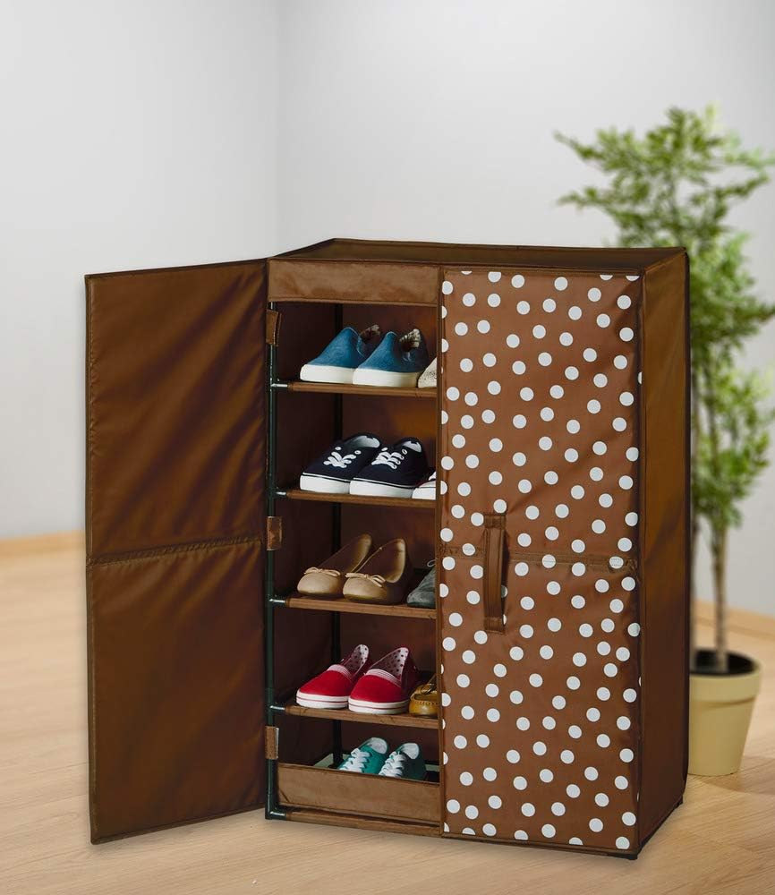 WENKO 86640500 Shoe cabinet Pretty Woman - für bis zu 15 Paar Schuhe, Polyester, 61 x 90 x 32 cm, Brown