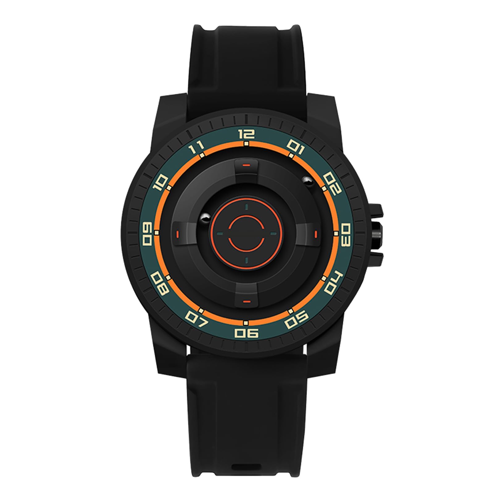 Brrnoo Orologio con Sospensione Magnetica, Orologio Unisex Cool per Coppia Orologio da Polso Unisex Cool Al Quarzo per Coppie con Guscio Nero Orologi per Lui e per Lei per Uomo e