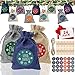 Gxhong Calendario de Adviento Bolsa de Regalo, 24 Rellenar Bolsas de Calendario de Cuenta Regresiva con 1-24 Pegatinas Digitales Dulces Saquitos de Tela para Navidad Fiestas Decoración