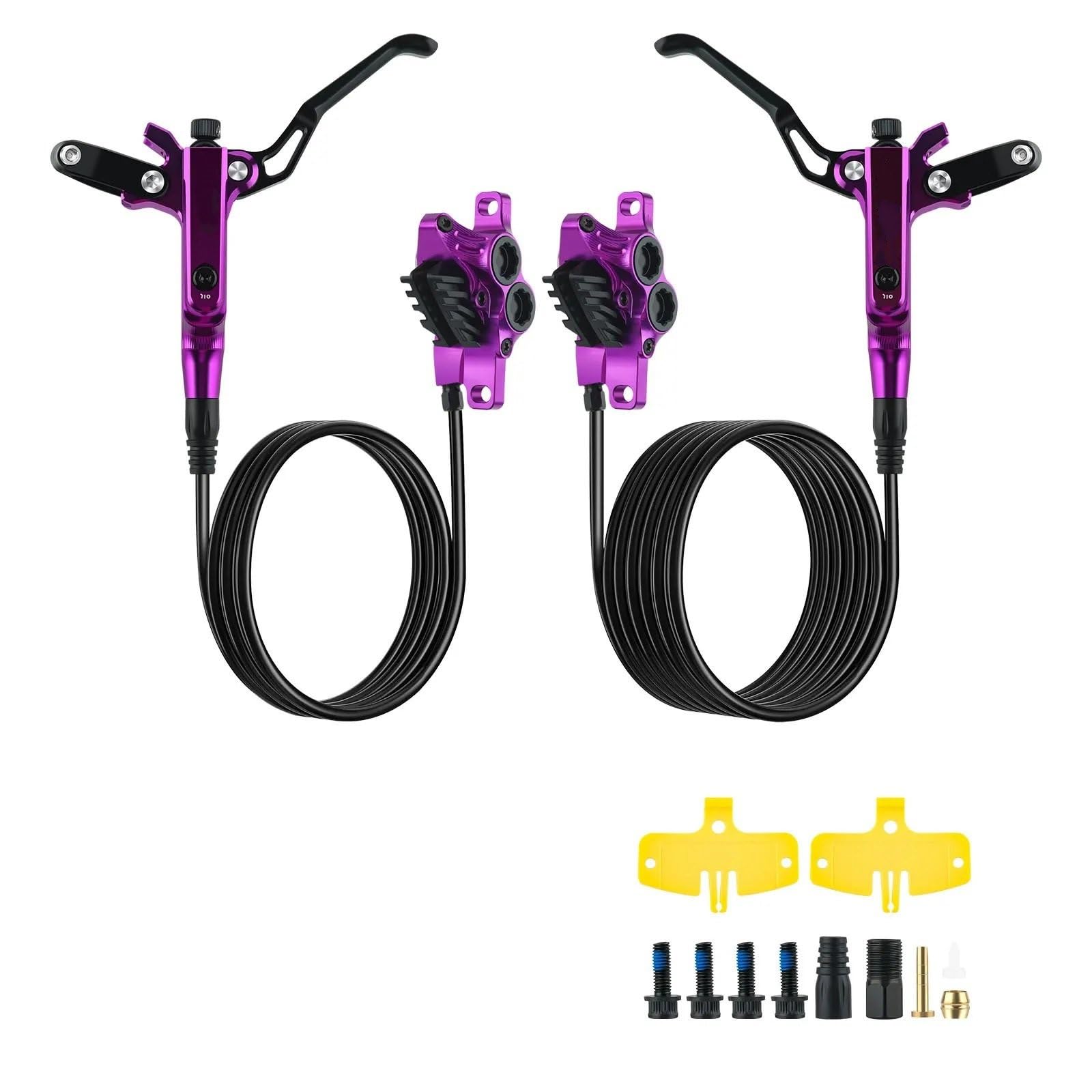 Freno de Tambor para Bicicleta Freno de Disco hidráulico de 2 Cuatro pistones para Bicicleta MTB, Almohadillas de refrigeración de 850mm y 1600mm, presión de Aceite de 4 pistones