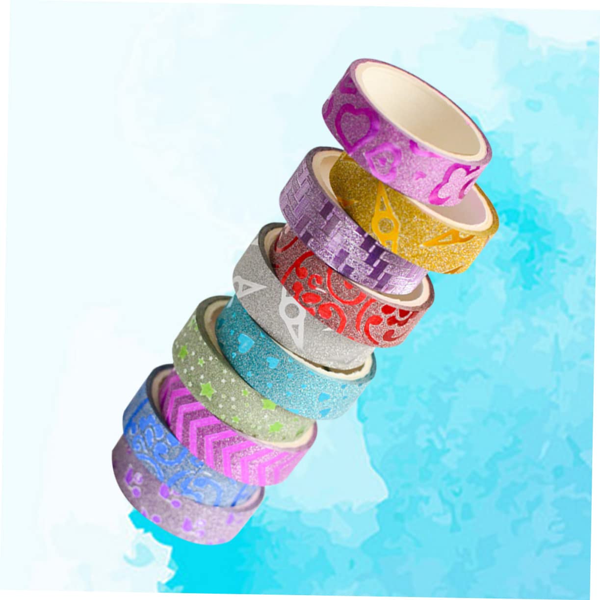Tofficu 10 unidades de cinta adhesiva de colores cinta decorativa DIY