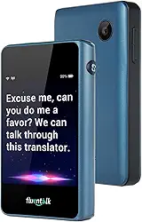 Timekettle, Dispositivo mini tradutor Fluentalk T1, sem necessidade de WiFi, dados móveis globais integrados em 1 ano, suporta 40 idiomas e tradução de fotos, tradutor de idioma instantâneo para