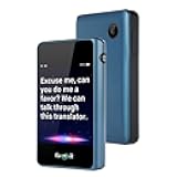 Timekettle, Fluentalk T1 Mini Translator Device No WiFi Needed, Built in 1-Year Global Mobile Data, Supports 40 Languages and Photo Translation, Instant Language Translator for Travelling Blue