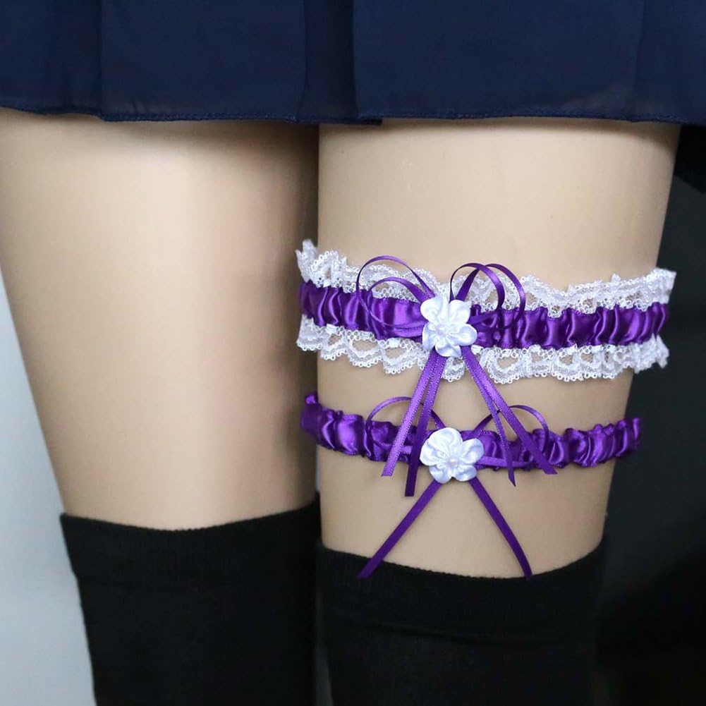 purple garter set