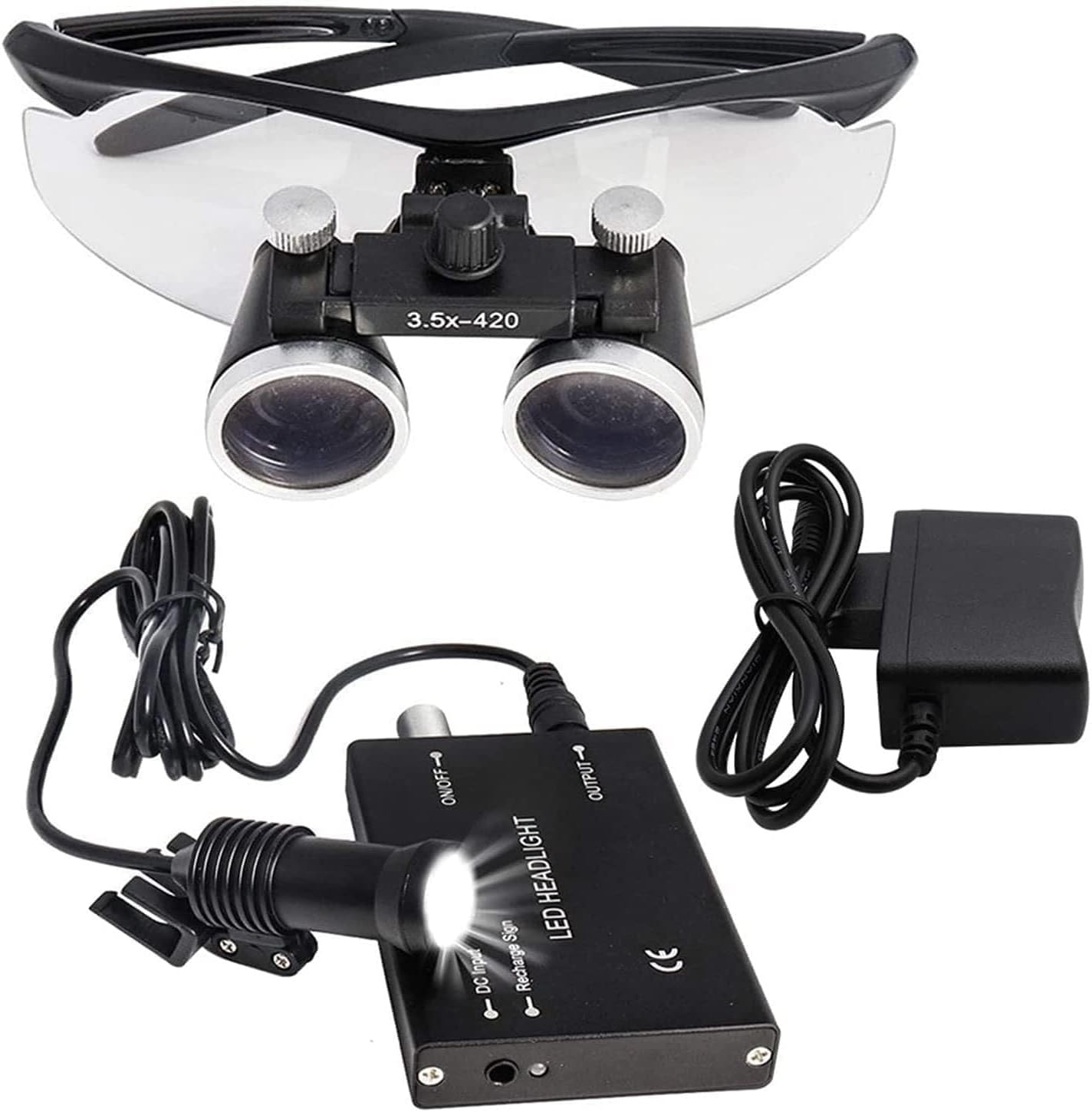 Dental Loupe 420mm, 5W LED Headlight Loupe, Surgical Loupe Light