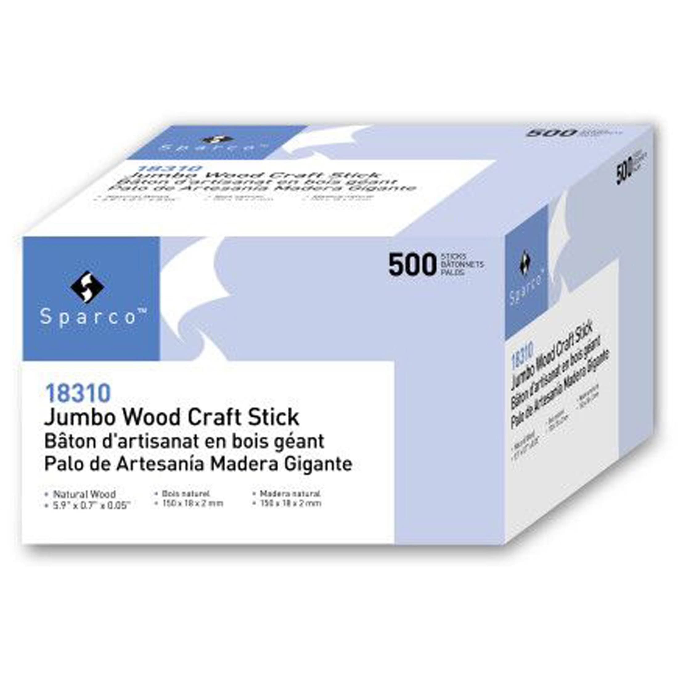 Bâtons de bricolage Jumbo Sparco en bois naturel pour maquettes solides