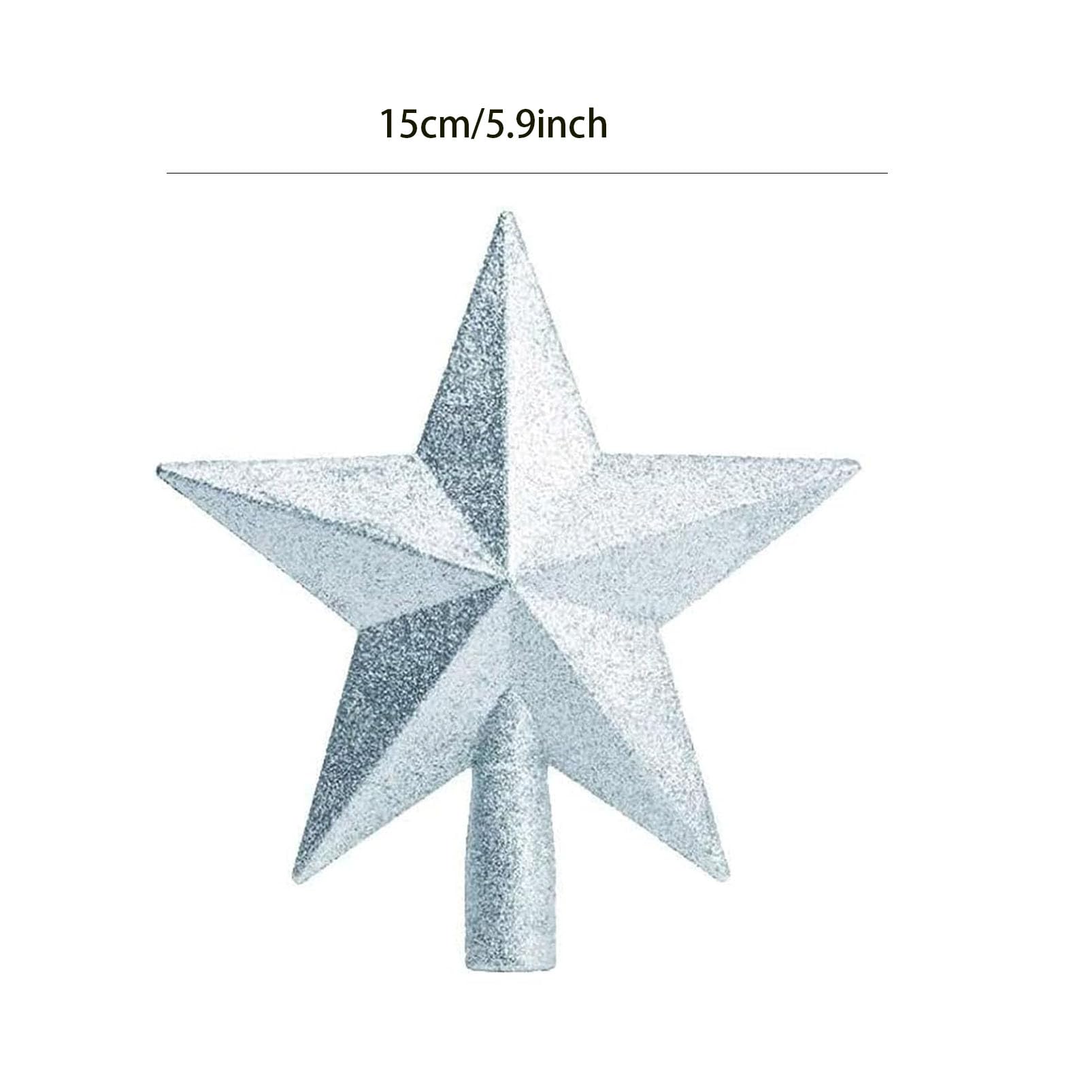 2 Pack Glittered Mini Star Christmas Tree Topper Star Treetop for Small Christmas Tree Ornaments