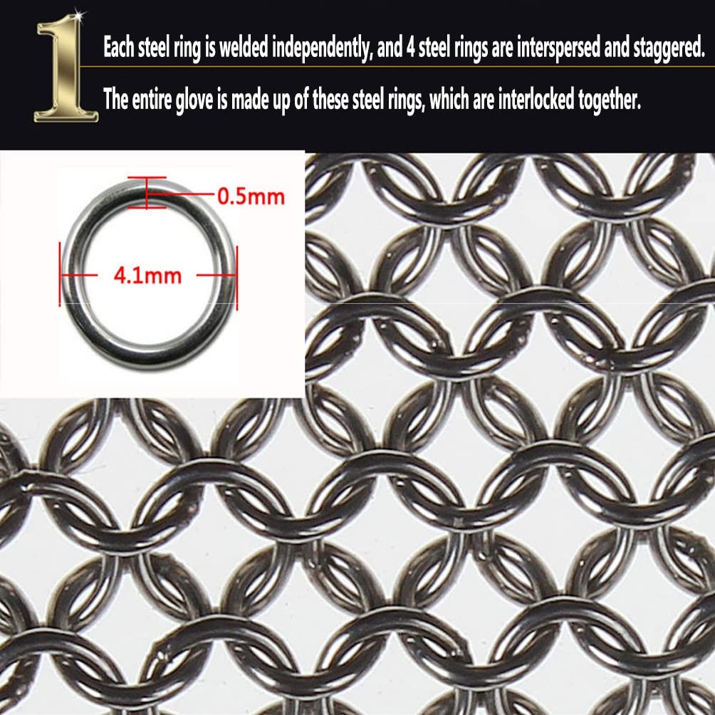 Rzeźnik Ze Stali Nierdzewnej Rękawice Odporne, Odzież Cięcie Drewna Rzeźba Szklana Maszyna Do Cięcia Warsztatu Metalowe Zawiasowe Rękawice (Size : 1pcs/XS)
