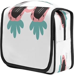 Saco de higiene pessoal pendurado óculos de morango portátil à prova d'água bolsa de higiene pessoal de viagem com gancho, organizador de maquiagem cosmética de grande capacidade para gatos com zíper para mulheres homens, kit de acessórios de viagem xampu banheiro bolsa de higiene pessoal de Natal