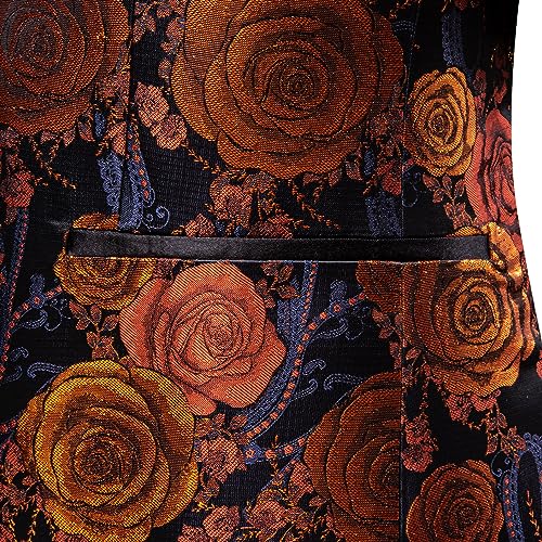 Image of Barry. Wang Men's Sport Coats & Blazers Flower Suit Jacket 1 Button Paisley Tuxedo Mardi Gras Carnival Parade Gift