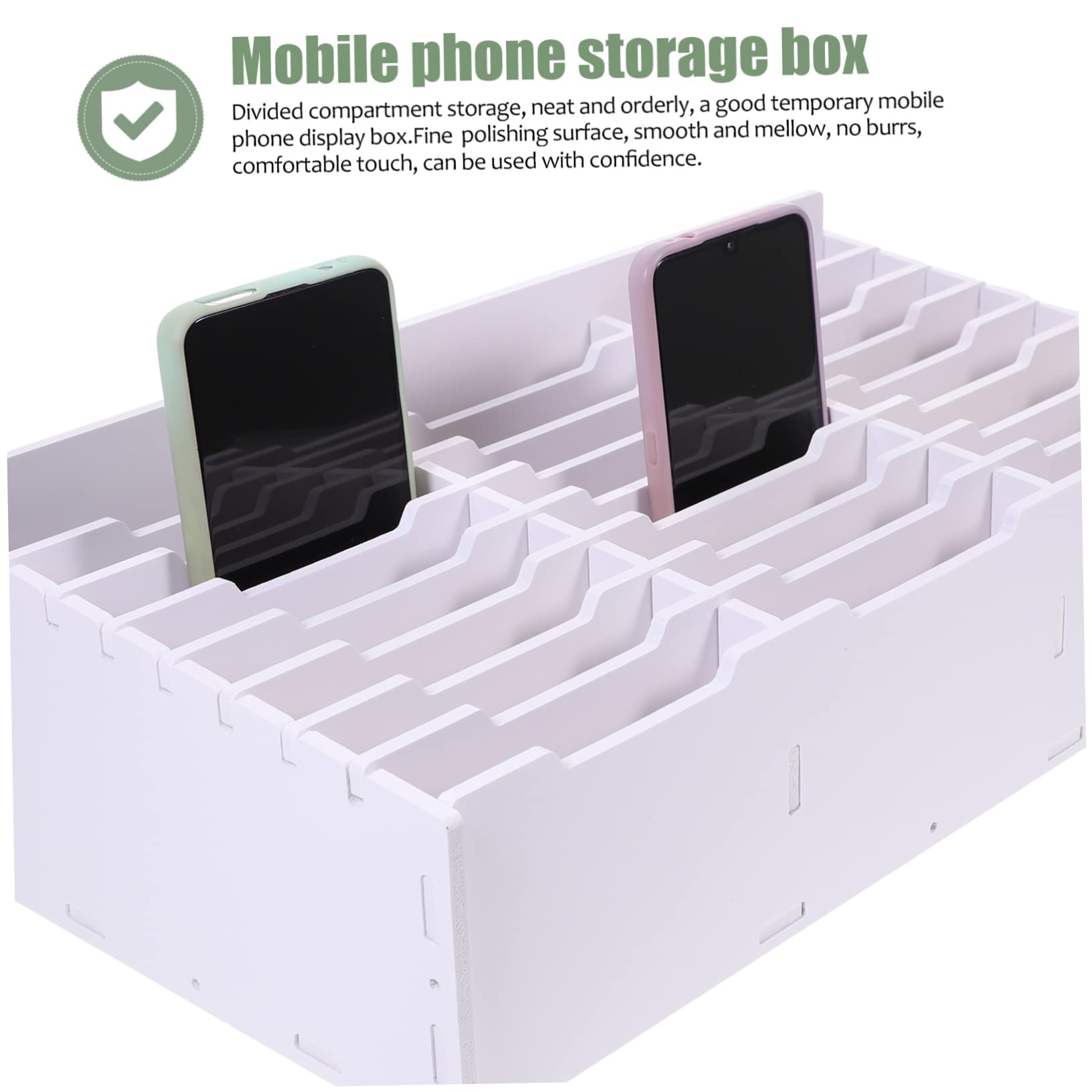Gatuida Organizer da Scrivania Scomparti Multipli in Truciolato Bianco per Telefono Cellulare e Calcolatrice per Ufficio e Sala Riunioni