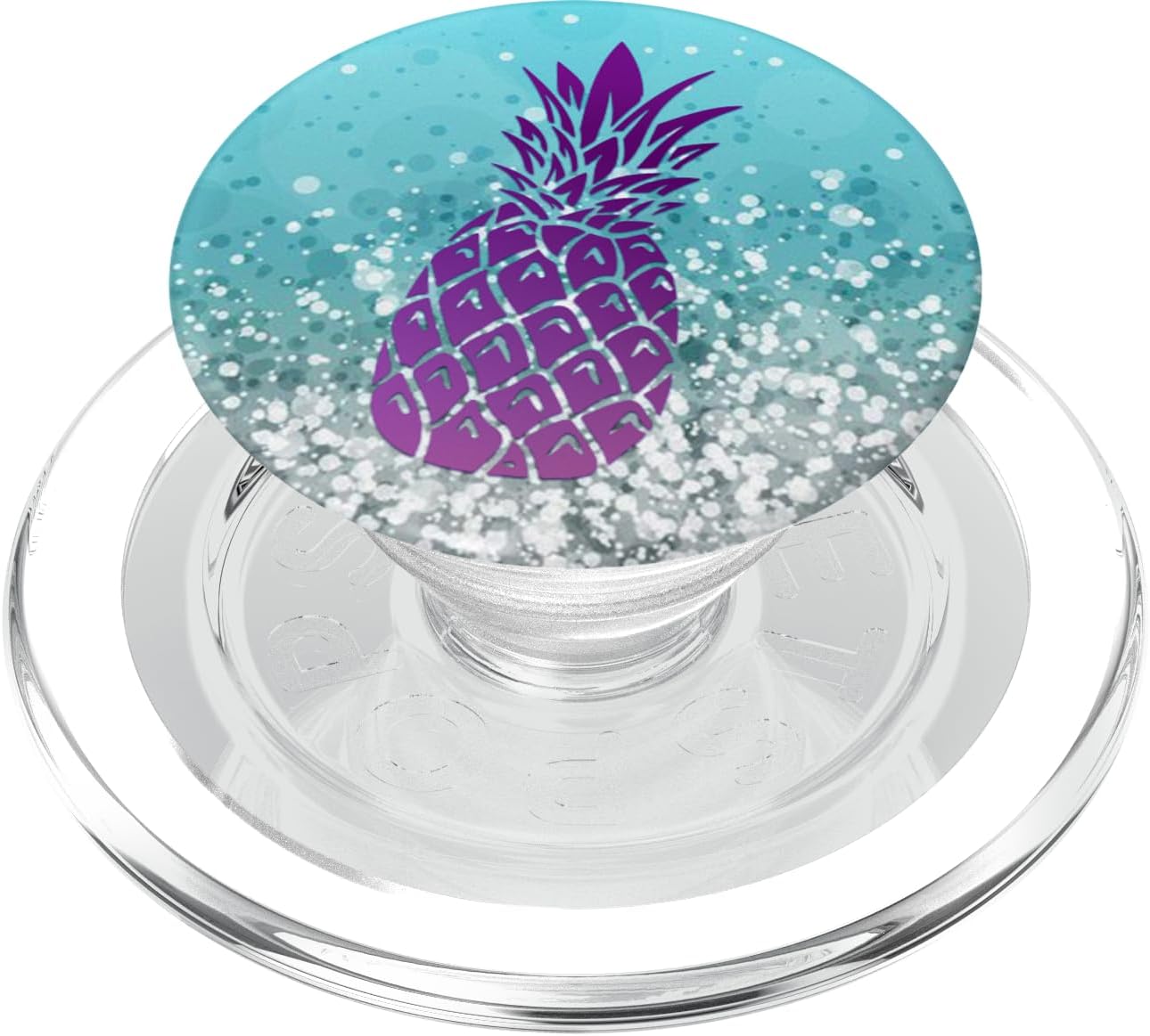 Lilac Purple Pineapple On Light Blue PopSockets PopGrip for MagSafe