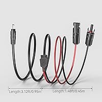 Vista 2 de Goupchn Conector de panel solar a CC 0.217 inx0.083 in Cable de extensión adaptador 16 AWG 4.59ft/1.4m con DC 0.315 in, adaptador de 0.157 inx0.067