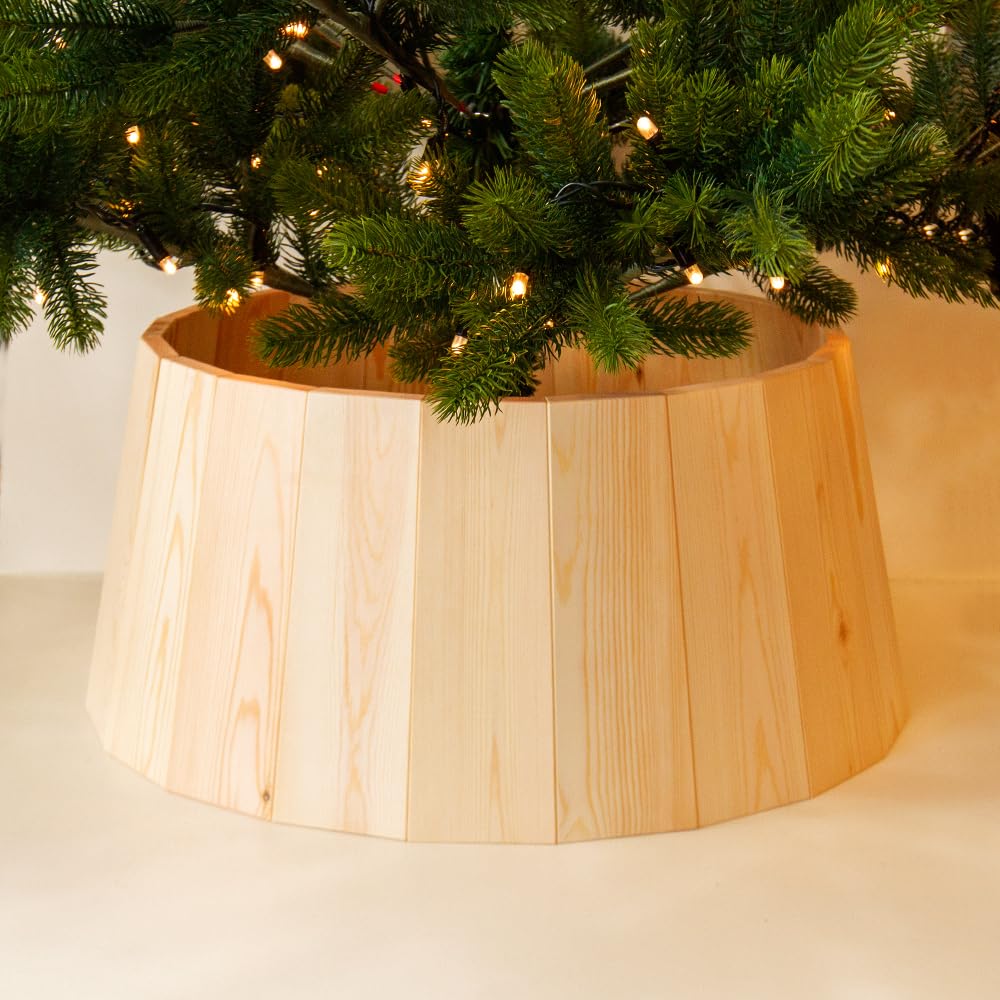 Amazon.com: WOLA Wooden Chiristmas Tree Collar, Tree Stand Cover 