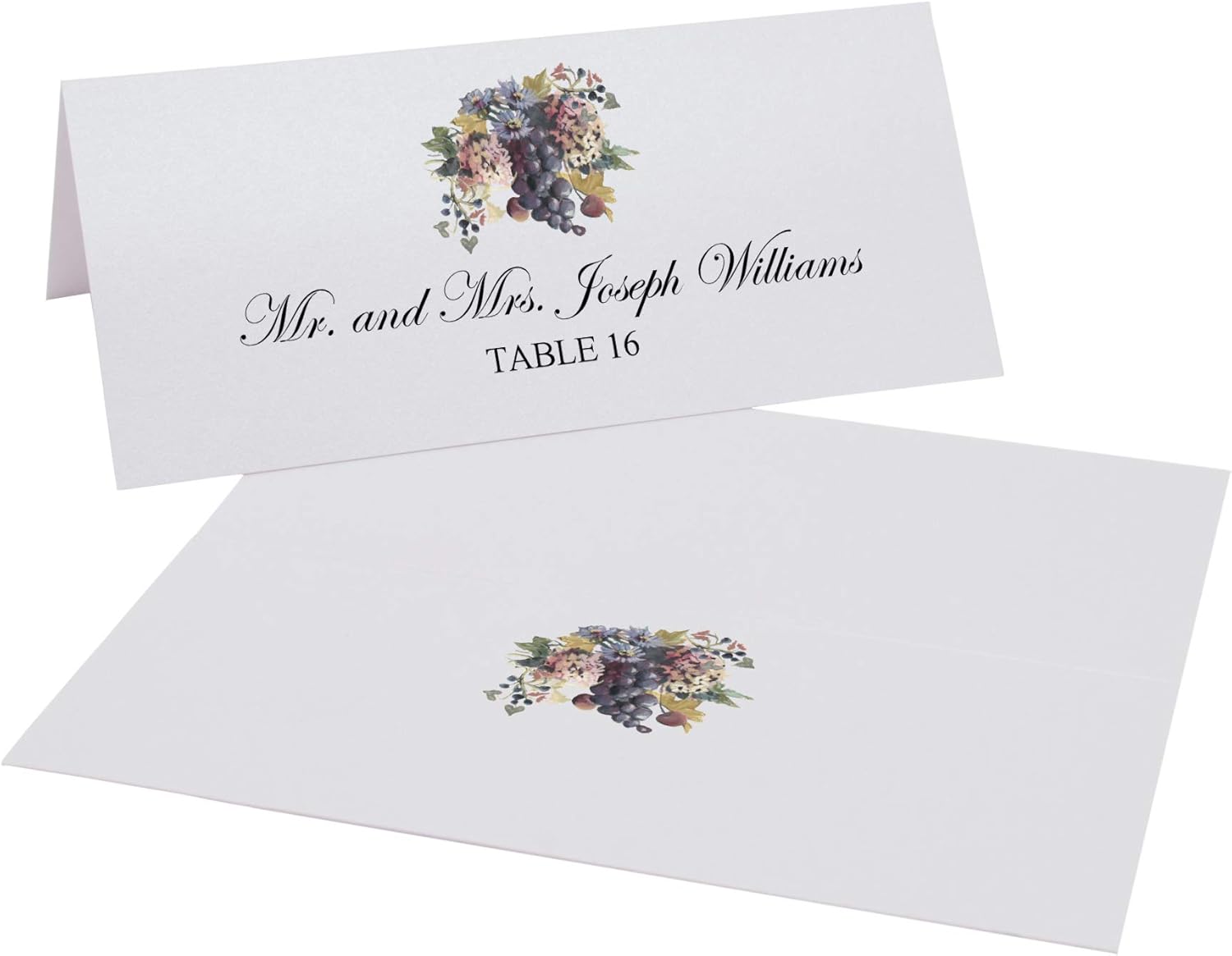 Wine Grapes and Chicory Printable Place Cards, Set of 150 (25 Sheets), Laser & Inkjet Printers - Wedding, Party, Dinner, and Special Events - Made in the USA