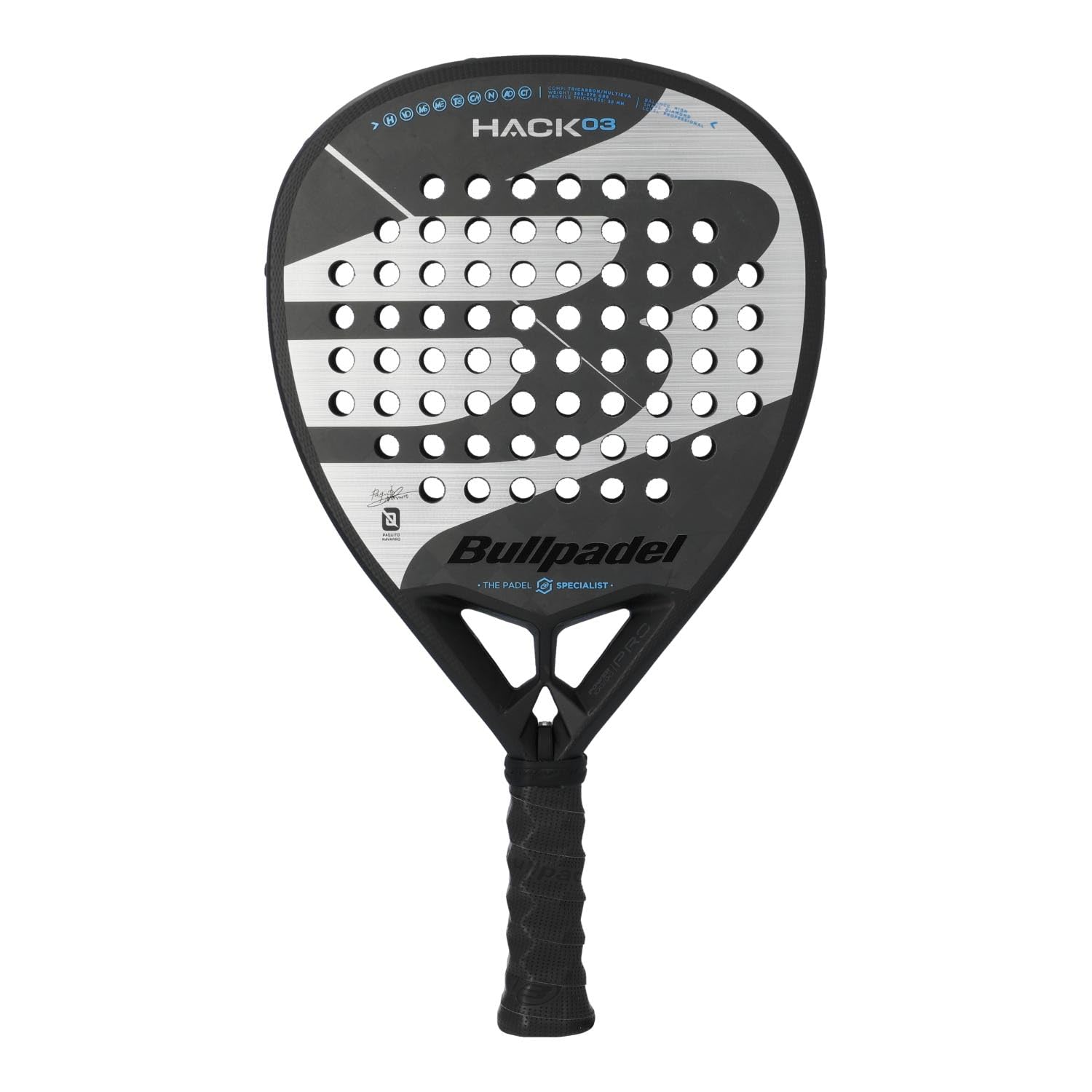 Bullpadel Pelle Hack 03 23 Homme Multicolore - Raquette Padel Carbone Haute Performance