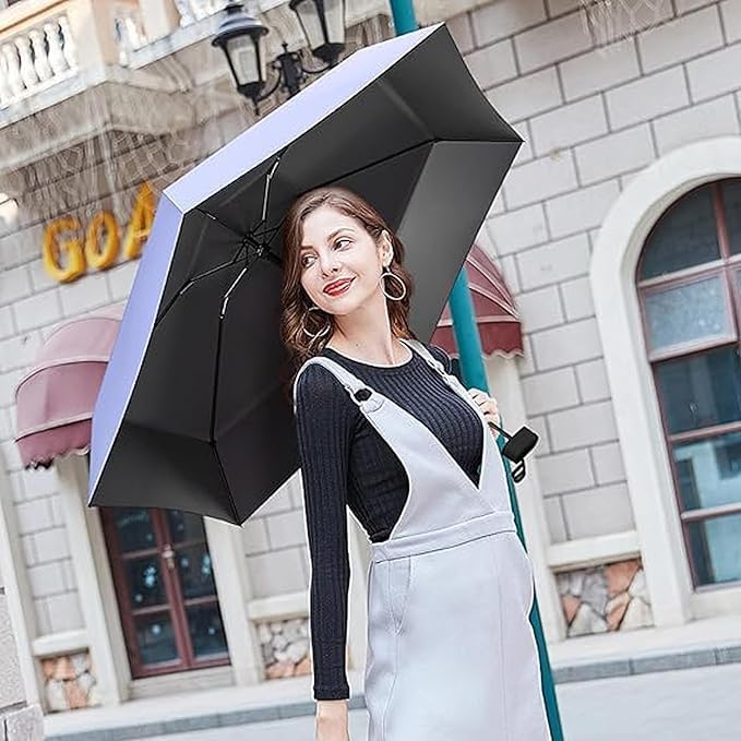 Image of ๐ช๐ข๐ข๐ ๐ญ๐ฌ UV Travel ๐ ๐ถ๐ป๐ถ ๐๐ผ๐น๐ฑ๐ถ๐ป๐ด Ultra Compact pastel ๐จ๐บ๐ฏ๐ฟ๐ฒ๐น๐น๐ฎ with Case, Manual Open ๐ฒ ๐ฅ๐ถ๐ฏ๐ Lightweight ๐ฃ๐ผ๐ฟ๐๐ฎ๐ฏ๐น๐ฒ, Small Sun & Rain ๐ฃ๐ผ๐ฐ๐ธ๐ฒ๐ ๐จ๐บ๐ฏ๐ฟ๐ฒ๐น๐น๐ฎ for Men and Women- Use in ๐ฅ๐ฎ๐ถ๐ป & ๐ฆ๐๐บ๐บ๐ฒ๐ฟ