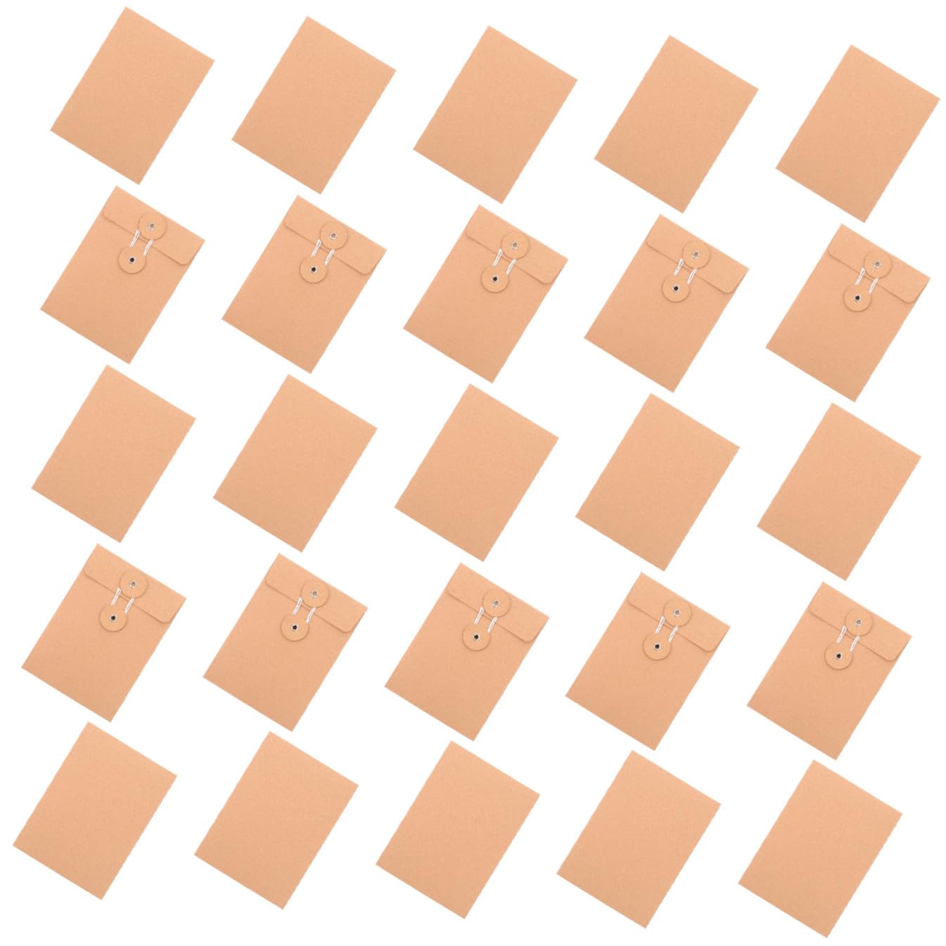 NUOBESTY 75pezzi Buste Carta Kraft Con Chiusura Cordoncino Porta Documenti Retrò Per Ufficio e Scuola Per Fatture e Archiviazione Di Materiale Cartaceo