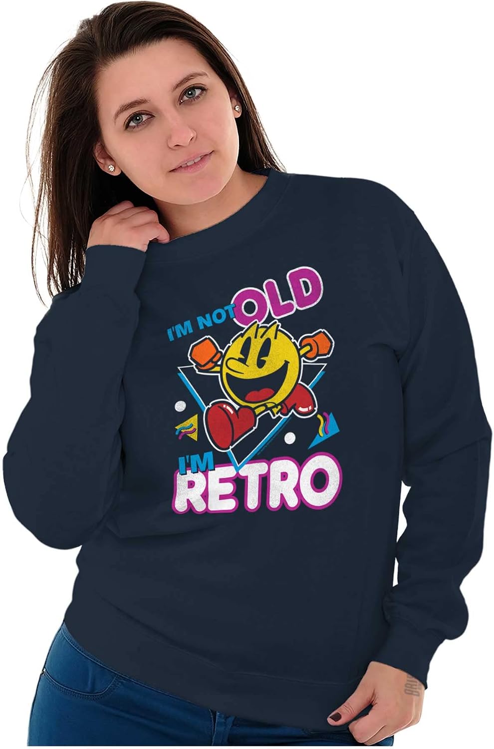 Brisco Brands Retro Funny Sarcastic PACMAN Game Sweatshirt for Men or Women