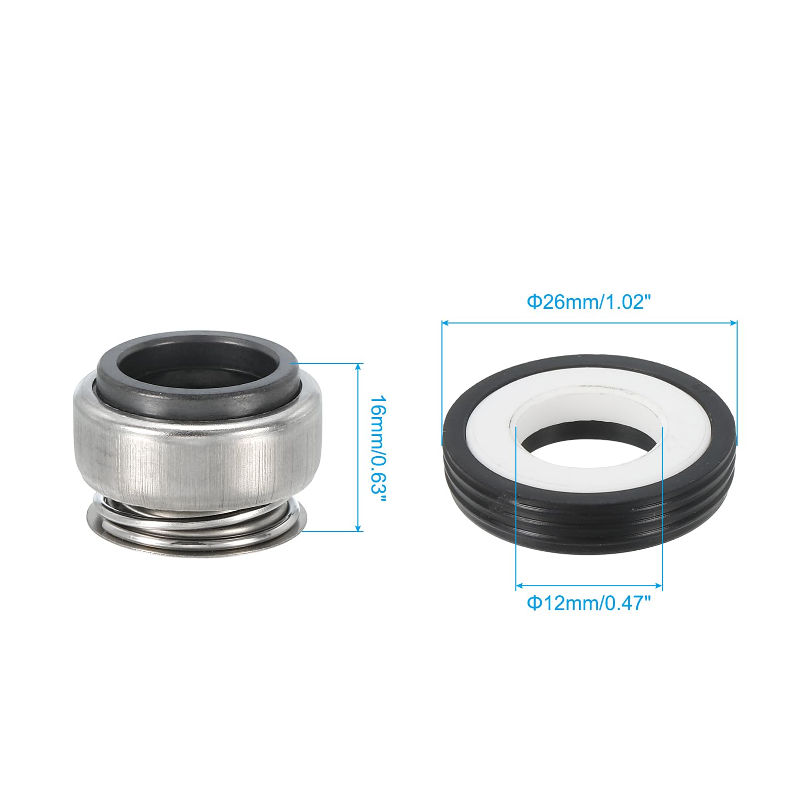 PATIKIL Mechanical Shaft Seal Replacement, 2 Pack 301-12 Ceramic - View #6
