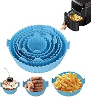 Zulay Kitchen 6 Pcs Round Reusable Non-Stick air Fryer Accessories Silicone Coating Pot Basket(Multicolor)