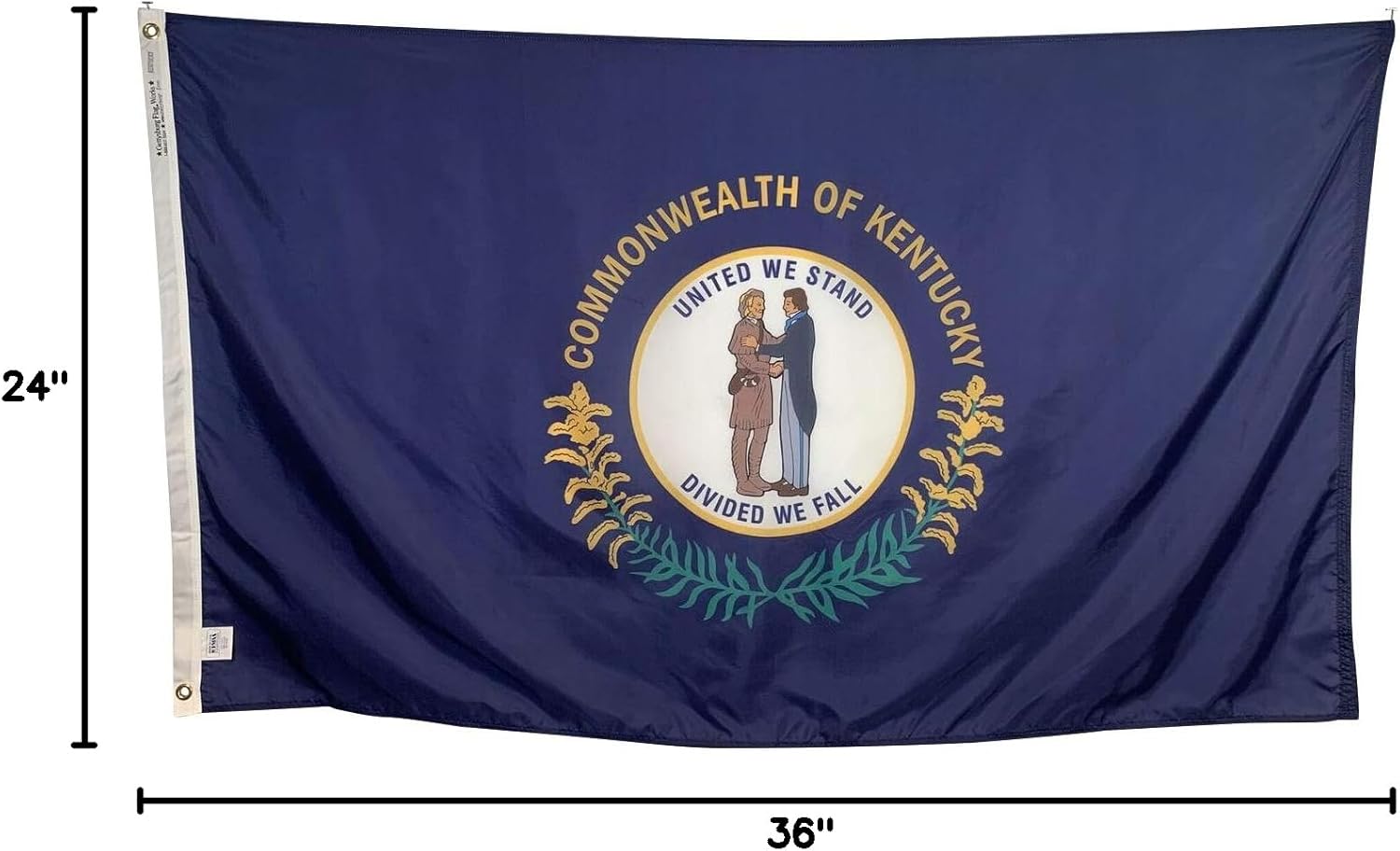 2x3' Kentucky State Flag - All Weather Nylon & Reinforced Fly End Stitching - Made in USA