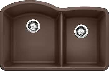 BLANCO, Café Brown 440177 DIAMOND SILGRANIT 60/40 Double Bowl BLANCO, Café Brown 440177 DIAMOND SILGRANIT 60/40 Double Bowl