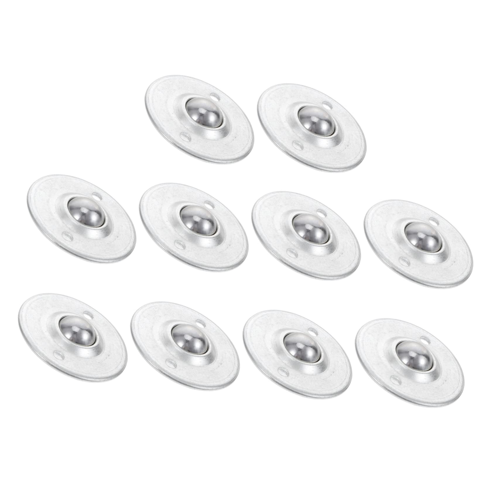 OSOLADY 1 Set 10 Pcs Bullseye Wheel Ball Chair Wheels Roller Bearing Transfer Roller Caster Wheels Mini Ball Transfer Bearing Round Ball Casters Rolling Flange Transfer Carbon Steel Silver