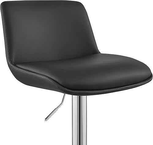 Miniatura 8 de MINCETA Taburetes de bar, moderno taburete giratorio tapizado con respaldo para barra y altura de encimera, altura ajustable de 24 a 34 pulgadas,