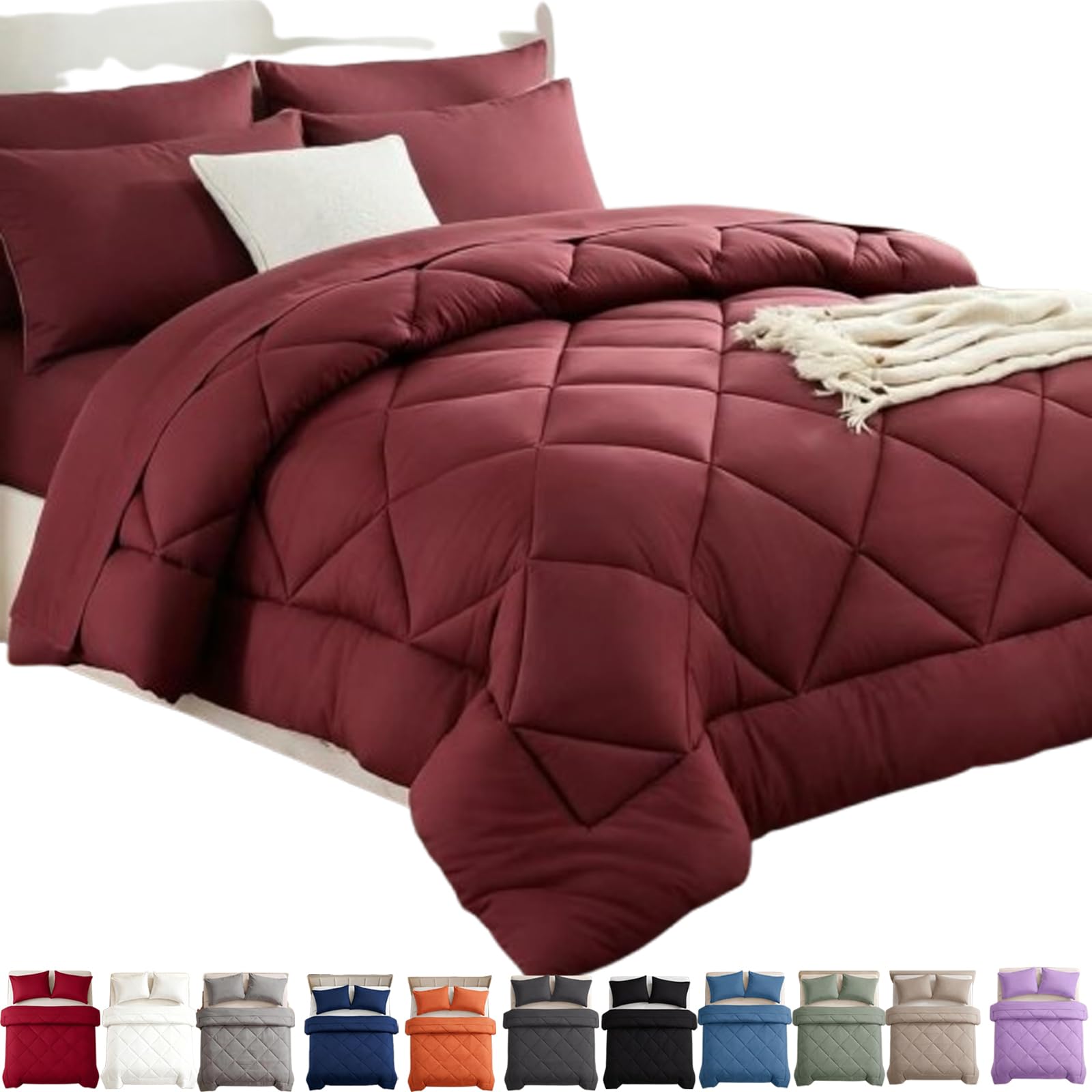 GXHNB Duvet And Cover In One, With 2 Pillowcases (Red,230 * 230cm)