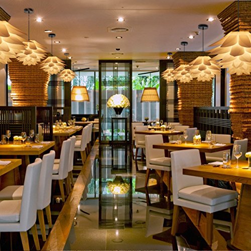 Lightingsky 20" (50Cm) Ceiling Pendant Diy Iq Jigsaw Puzzle Lotus Flower Lamp Shade Kit With 15 Feet Hanging Cord (White) #TOP2