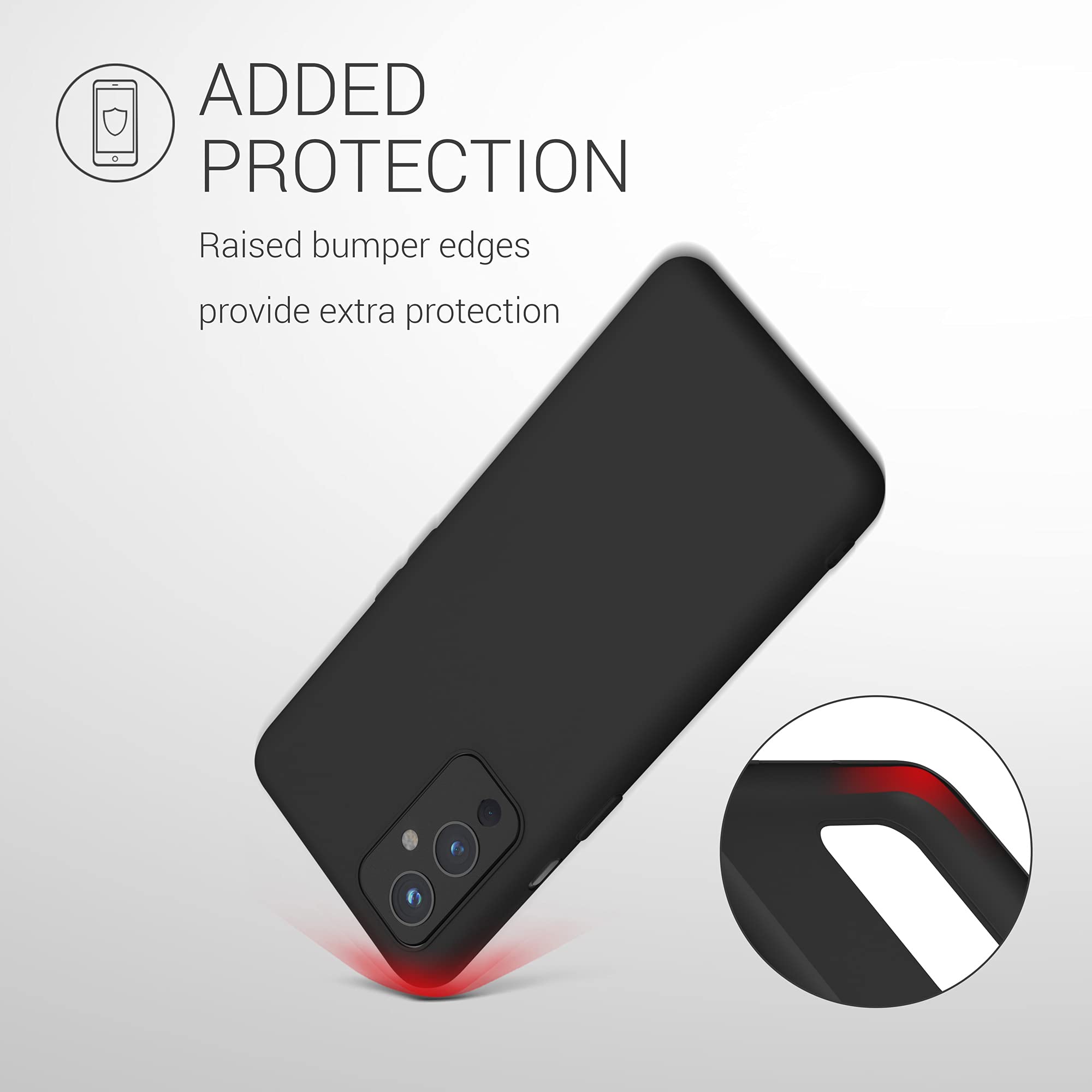 Kwnobile Schutzhülle Für OnePlus 9 Pro – Weiches TPU Silikon Case, Matt Schwarz, Kabelloses Laden Möglich