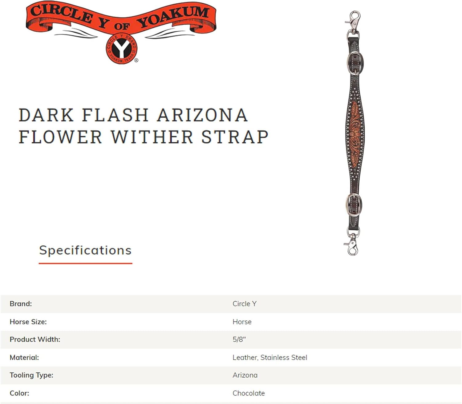 Circle Y Tack, WS- Dark Flash Arizona Flower (1008-45-SC)