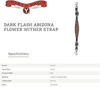 Vista 2 de CIRCLE Y Dark Flash Arizona Flower - Correa ajustable duradera para cuello de pecho de caballo Cuero envejecido con bordes plateados Accesorios