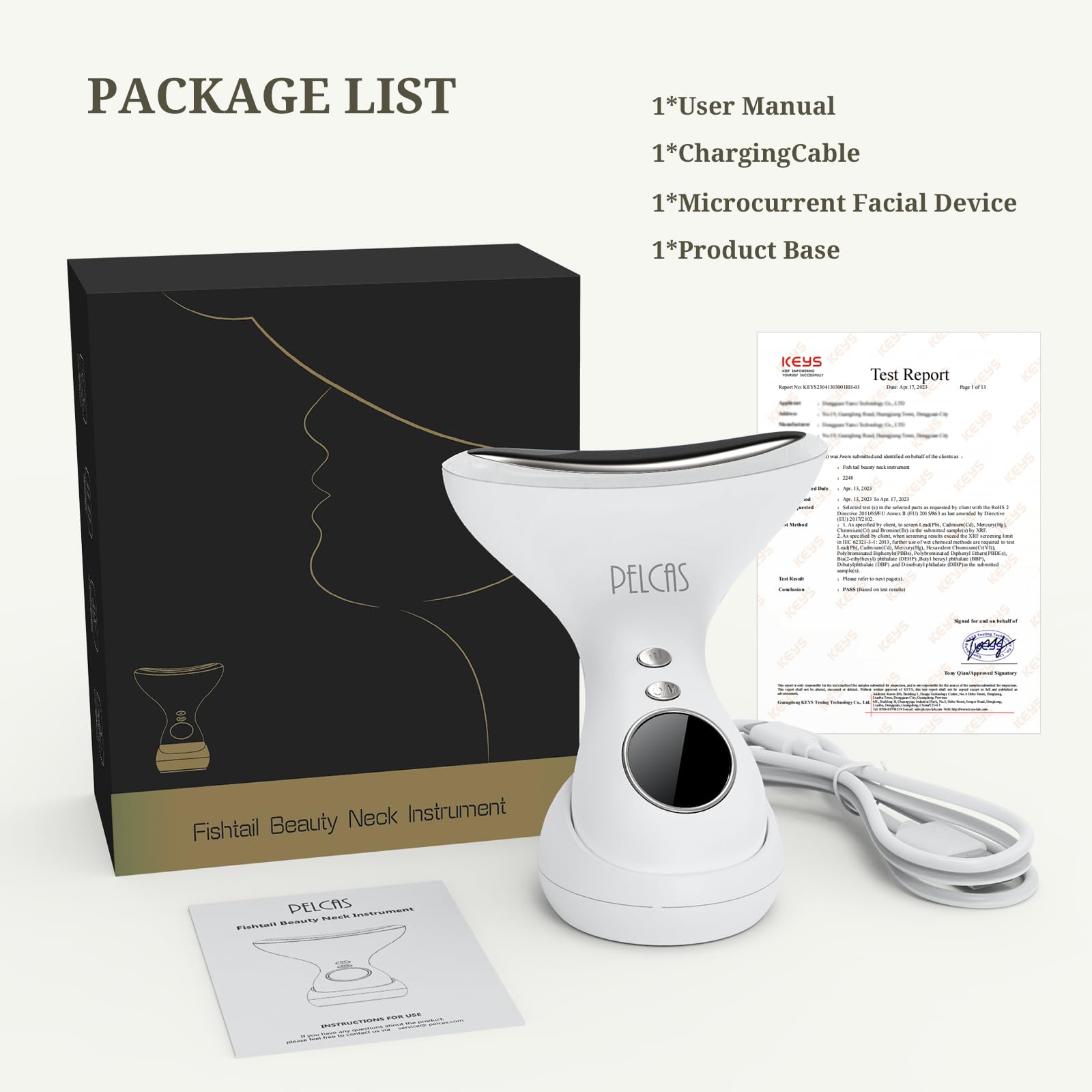 PELCAS Gesichtsmassagegerät Gegen Falten, EMS Gua Sha Elektrisch mit 43°C Wärme & 3 LED Modi, Anti-Aging V Shape Ergonomischer Face Massager mit Ladestation für Doppelkinn Entferner & Hautstraffung
