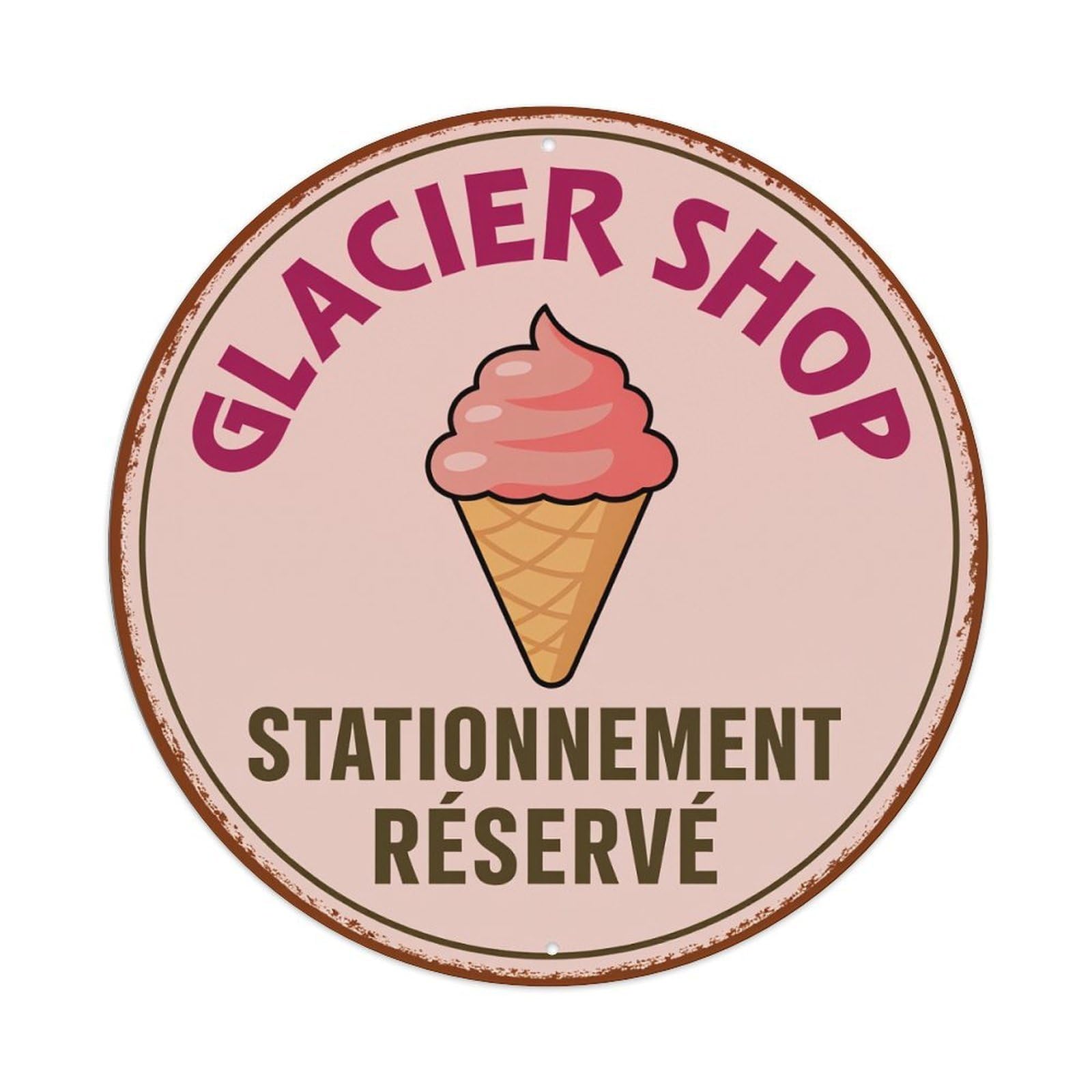 Ice Cream Cone Sign Metal Tin Sign Vintage Garden Bedroom Cafe Bar Man Cave Home Wall Decor Metal Poster 8x8 inches