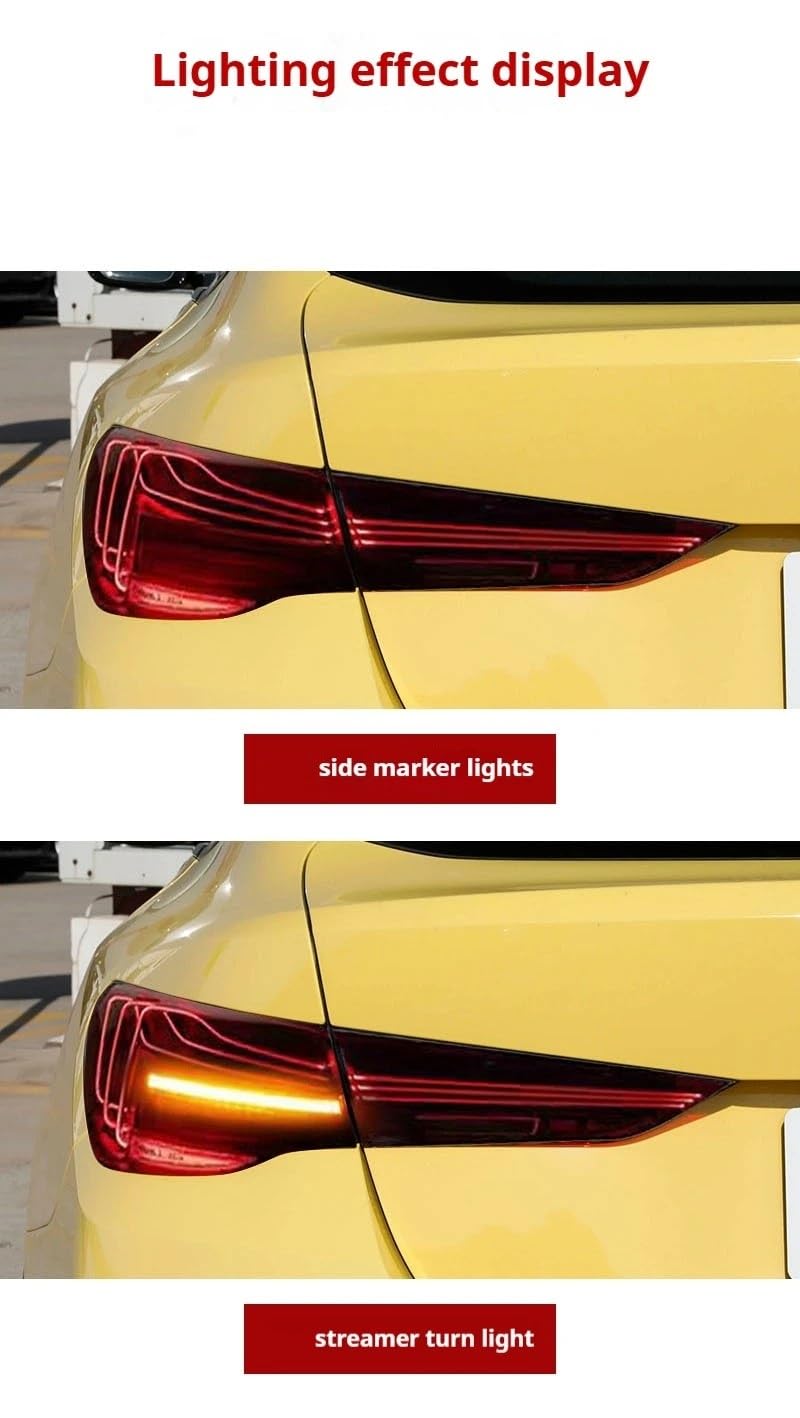 Dla BMW G22 G23 G82 M4 2020-2024 Światło Ostrzegające Przed Tylnymi Światłami Lampy Światła Sygnałowe Zespół Tylne Światła Tylne Światła Tylne Światła(SMOKE)
