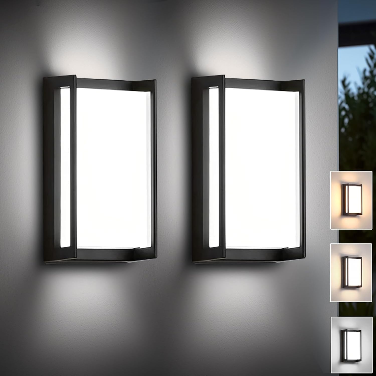 iYogaled Modern Exterior Lighting Fixtures, 3CCT Outdoor wall Lights 18W